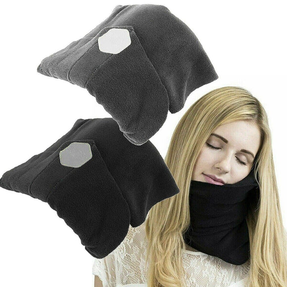 Travel Wrap Pillow Neck Collar Flight Neck Guard Support Comfortable Trip Rest - Black