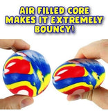 20PK Super Bounce Balls Party Central Playtime Endless Fun Marble Print 2.5cm