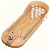 Mini Bowling Tabletop Game Wooden Bowling Set Arch Table Gift Fun Roller Ball