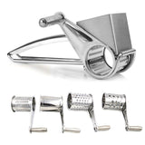 4 Set Hand Rotary Cheese Grater Slicer Stainless Steel Multifunction Cut Held