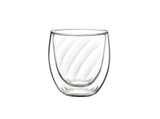 Set of 4 Coffee Culture 250mL Eliza Swirl Double Walled Glass - Clear