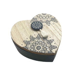 Mandala Box Jewellery  Heart Trinket Box Wooden Art Storage Organiser for Gift