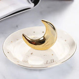 Jewellery  Display Tray with Moon Star Shaped Ceramic Plate Jewelry Holder Gift