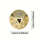 1PK Electroplated Gold Dice Bars Clubs Table Games Decor Number Role Playing
