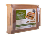 Bamboo Wooden Serving Tray Tea Coffee Lap Tray Table+Drawer Breakfast Food Table