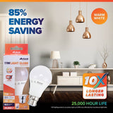 2PK Bulb 11W LED Warm White Bayonet B22 Energy Saving Light Globe