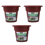 3x Plastic Plant Pots Nursery Seedlings Garden Flower Container 20x17cm - Brown