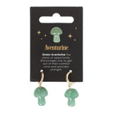 Aventurine Mushroom Earrings Jewellery Gift Healinh Powerful Relaxation
