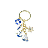 1pc Style Sailboat Boat Anchor Design Keychain Keyring Gift Decorative