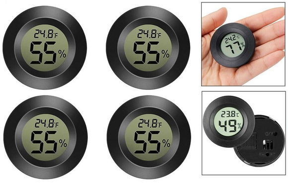 Mini LCD Display Round Digital Thermometer, Hygrometer