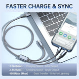 3 in 1 Multi Charging Cable, 3.3Ft/1M Universal USB C Cable Fast Charging Cord