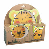 Bambeco 5-Piece Tiger Kids' Meal Set - Orange/Green