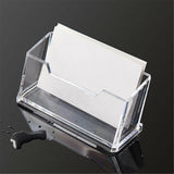 10pcs Clear Desktop Business Card Holder Display PMMA Stand Plastic Desk Shelf