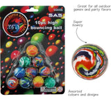 10PK Super Bounce Balls Party Central Playtime Endless Fun Marble Print 2.5cm