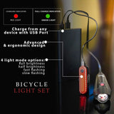 Ultra Bright USB Rechargeable Battery Bike Light Set Powerful Bicycle Cycling