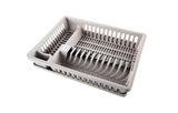 1x Dish & Cutlery Rack With Draining Tray Sturdy Compartments Home Master - Grey