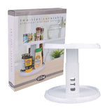 Adjustable 2 Tier Turntable Kitchen Pantry Storage Fridge Organiser 25.5cm