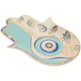 Hamsa Trinket Dish Ring Dish Ceramic Evil Eye Trinket Plate Jewelry Holder Gift