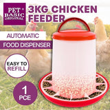 2PCE Poultry Feeder Pellet Dispenser 3KG Carry Handle Pet Basic  27 x 26cm