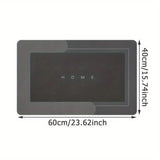 Super Absorbent Floor Mat Soft Quick-Drying Non-Slip Rectangle Grey 40x60cm