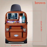 Back Seat Organizer Storage Foldable Table Tray  Box Cup Holder Brown Colour