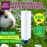 2PCE Pet Basic Hanging Water Dispenser Rabbit Guinea Pig 600ml