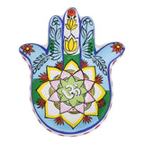 Clay Incense Holder Hamsa Hand Lotus 13cm Yoga Meditation Protection