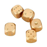5x Aluminum Dice Set Send Box Metal Gifts Portable Six Sided Dice Game Golden