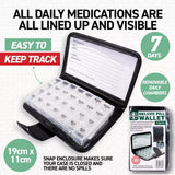 1PCE Pill Wallet Box Organiser Storage  1st Care Dispenser Leather Case