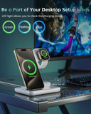 3 in 1 Wireless Charger 15W Fast Charging Station iPhone Samsung Galaxy - White