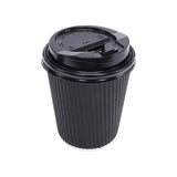 20pcs Cofee Cups With Lids  Paper Cup Drinkware Coffee Rippled Takeaway - 230ml