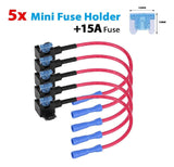 5PCS Add A Circuit Fuse Tap Car Micro Blade Fuse Box Holder 12V