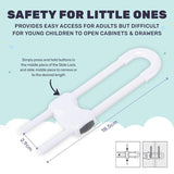 4PK Safety Slide Lock Cabinet Drawers Baby Safety D-Shape Handles Round Knobs