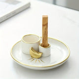 4in1 Ceramic Incense Burner with Palo Santo Base Perfect For Sage Candles Sticks