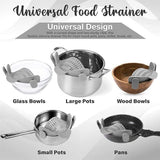 Strainer and Pasta Adjustable Silicone Clip on for Pots Pans Bowls Kitchen
