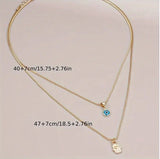 2 Piece/Set Simple Evil Eye Pendant Necklaces Pendant Necklace Jewelry Gold