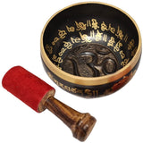 OM Mantra Singing Bowl Merry Tibetan Meditation Yoga Prayer Instrument Black 9cm