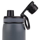 Oasis Stainless Steel Insulated Sports Bottle Screw Cap 780ml Grey Steel