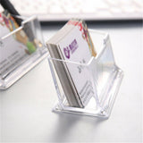 10pcs Clear Desktop Business Card Holder Display PMMA Stand Plastic Desk Shelf