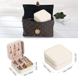 Mini Small Portable Travel Jewelry Organiser Box with Zipper Storage Case -WHITE