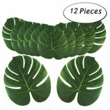 12x Large Tropical Hawaiian Artificial Palm Monstera Leaves Party Fake Luau Deco