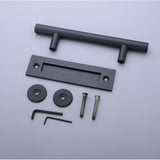 Door Handle Sliding Flush Pull 12" Barn Wood Door Gate Stainless Steel - Black