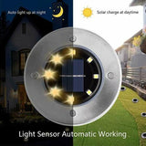 Solar Powered LED Buried Inground Recessed Light Garden Outdoor Deck Path