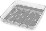 Cutlery Tray 6 Compartment Soft Grip Madesmart Clear Grey Organizer Kitchen