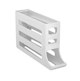 4 Tier Egg Rack Holder Storage Automatic Scrolling Container Refrigerator White