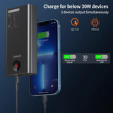 30000mAh Power Bank 30W USB C Portable Charger Fast Charge Battery Pack