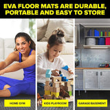 20PCE Floor Mats EVA Square Interlocking Durable High Density - 29cm Black