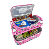 Sachi Insulated Double Decker Lunch Bag Tote Storage  Style 235 - Unicorn