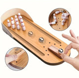 Mini Bowling Tabletop Game Wooden Bowling Set Arch Table Gift Fun Roller Ball
