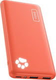 Power Bank Slimmest 10000Mah USB C Portable Charger Triple 3A High-Speed Orange
